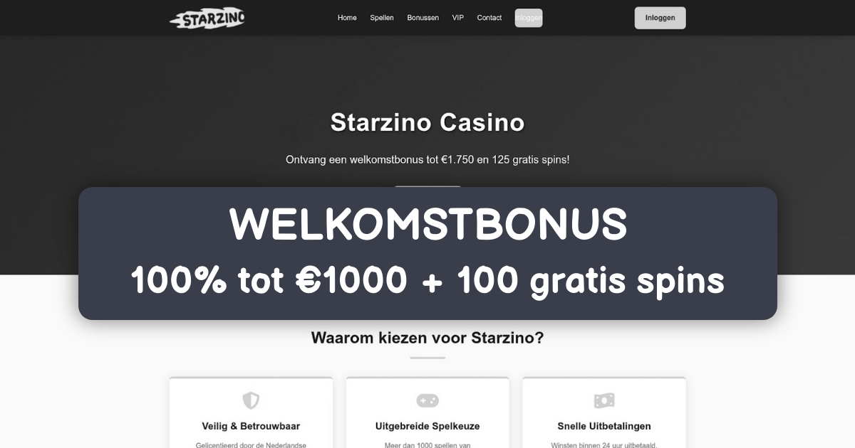 Starzino Casino welcome bonus